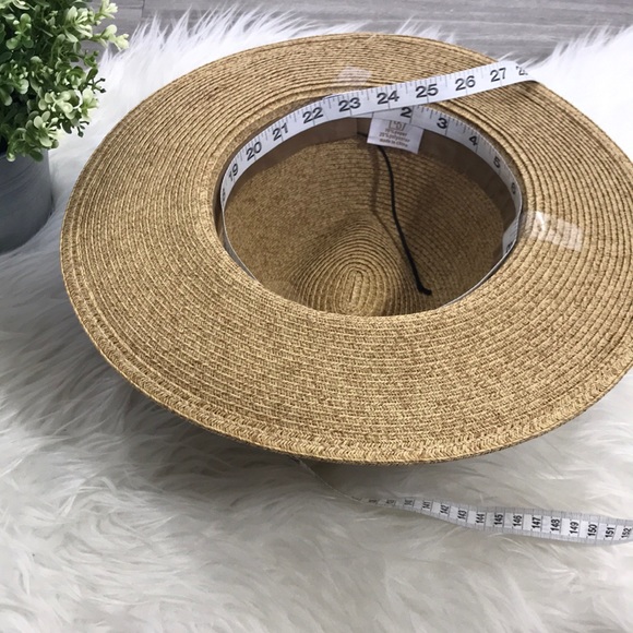 Straw Panama Hat With Faux Leather Belt - Picture 8 of 8